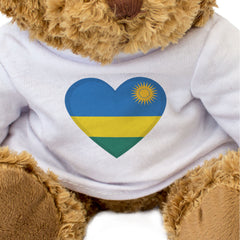 RWANDA FLAG HEART - Teddy Bear - Cute Cuddly Soft Adorable - Gift Present