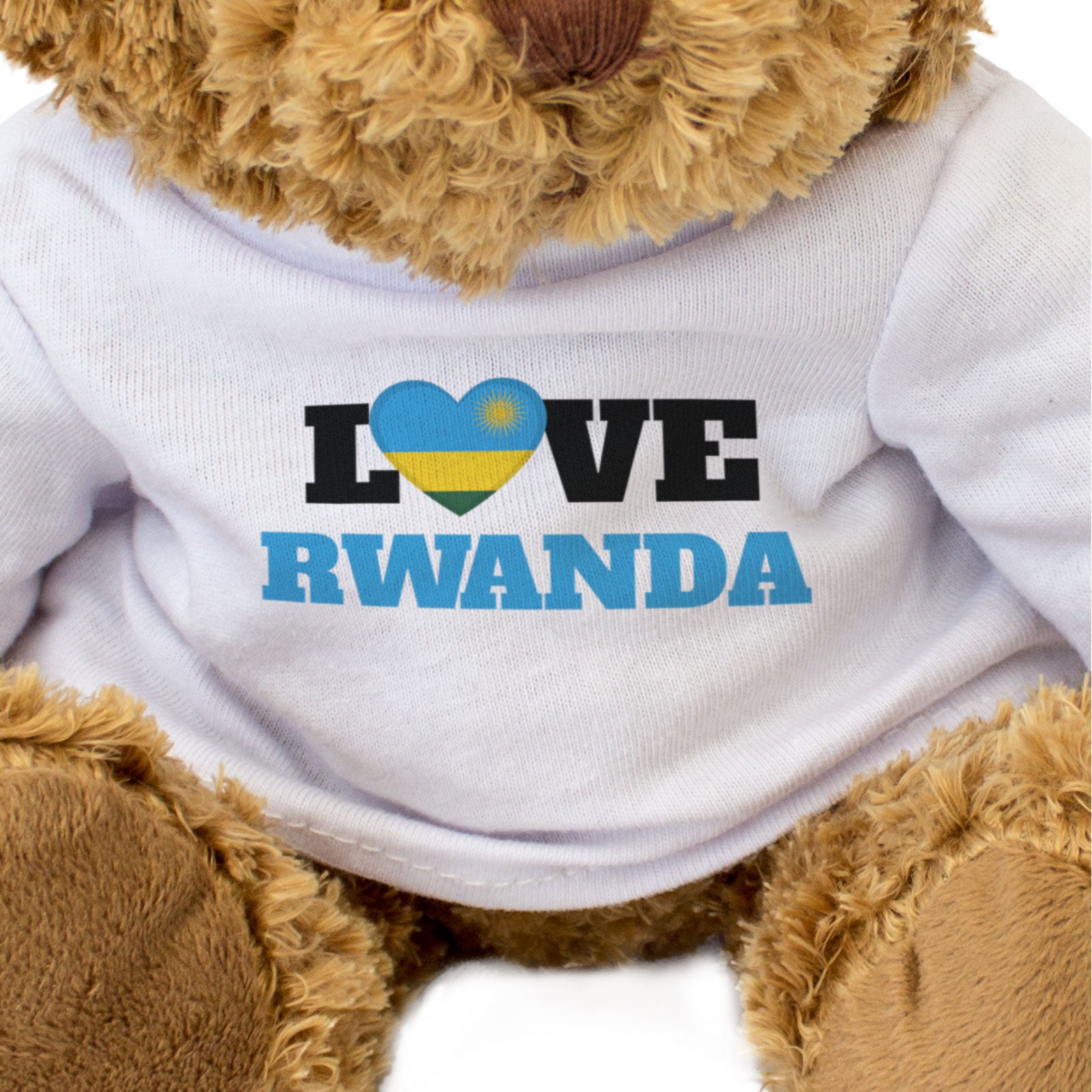 LOVE RWANDA (FLAG HEART) - Teddy Bear - Cute - Funny Souvenir Gift Present