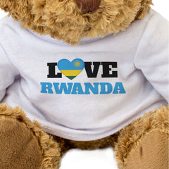 LOVE RWANDA (FLAG HEART) - Teddy Bear - Cute - Funny Souvenir Gift Present