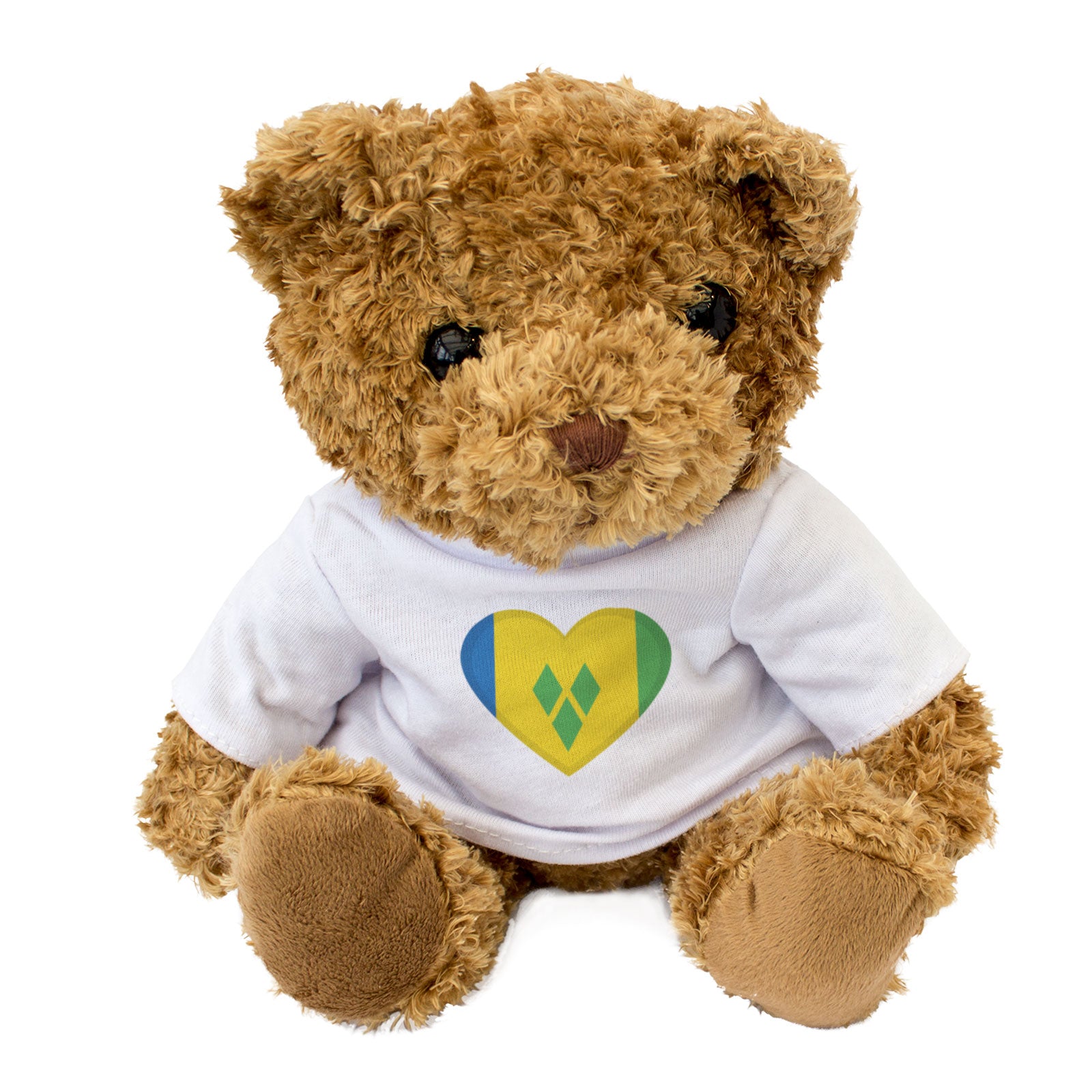 ST VINCENT & THE GRENADINES FLAG HEART - Teddy Bear - Cute Cuddly - Gift Present