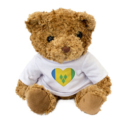 ST VINCENT & THE GRENADINES FLAG HEART - Teddy Bear - Cute Cuddly - Gift Present