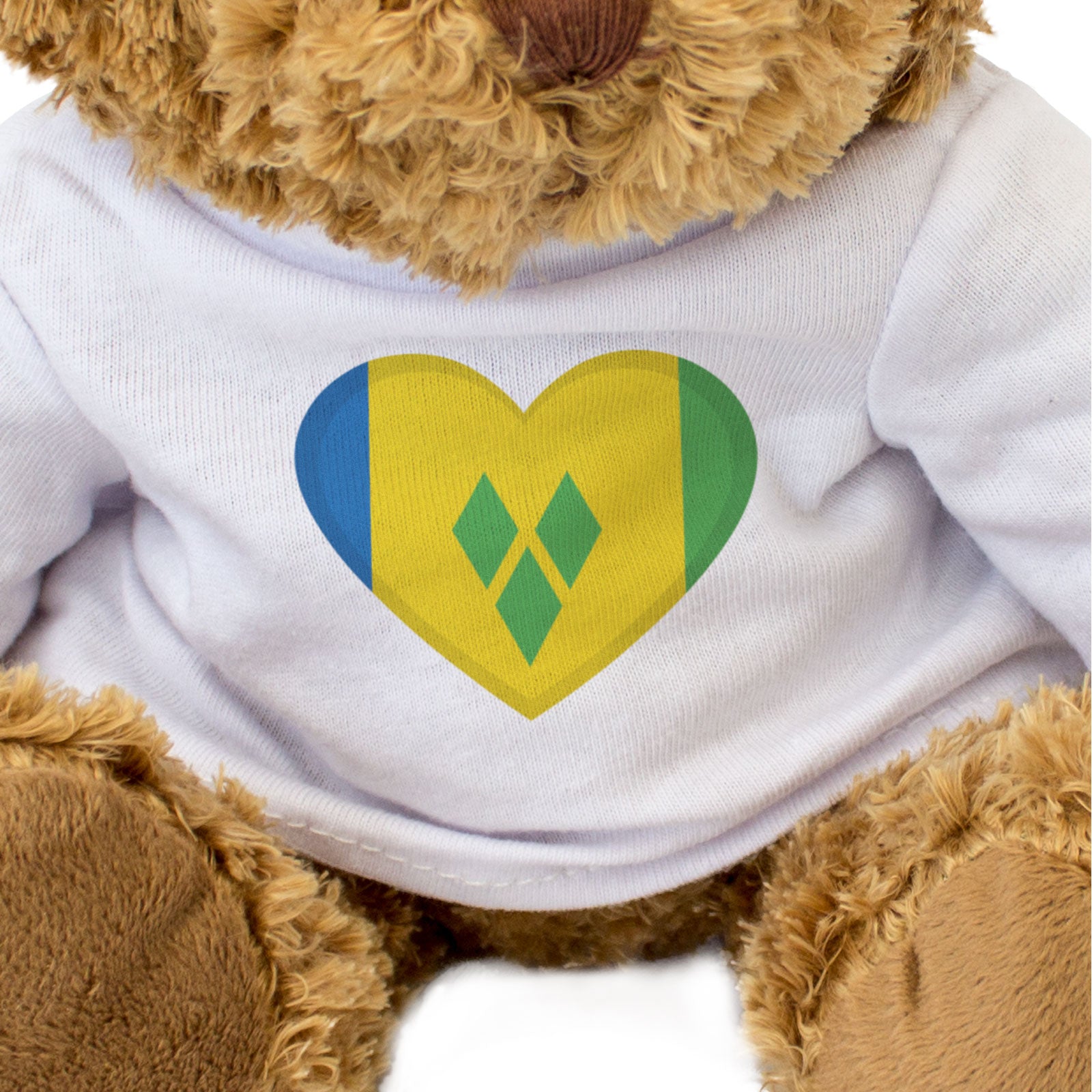 ST VINCENT & THE GRENADINES FLAG HEART - Teddy Bear - Cute Cuddly - Gift Present