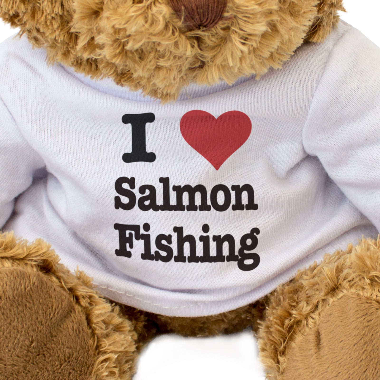 I LOVE SALMON FISHING - Teddy Bear - Cute Cuddly Soft Adorable - Gift Present