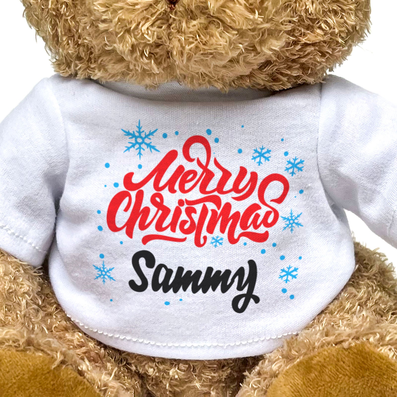 MERRY CHRISTMAS SAMMY - Teddy Bear - Cute Cuddly Soft - Xmas Gift Present