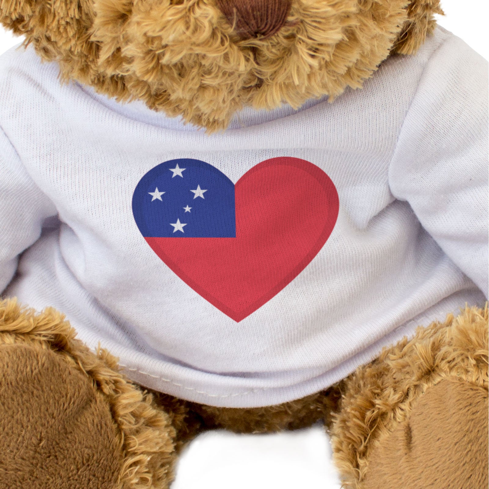 SAMOA FLAG HEART - Teddy Bear - Cute Cuddly Soft Adorable - Samoan Gift Present