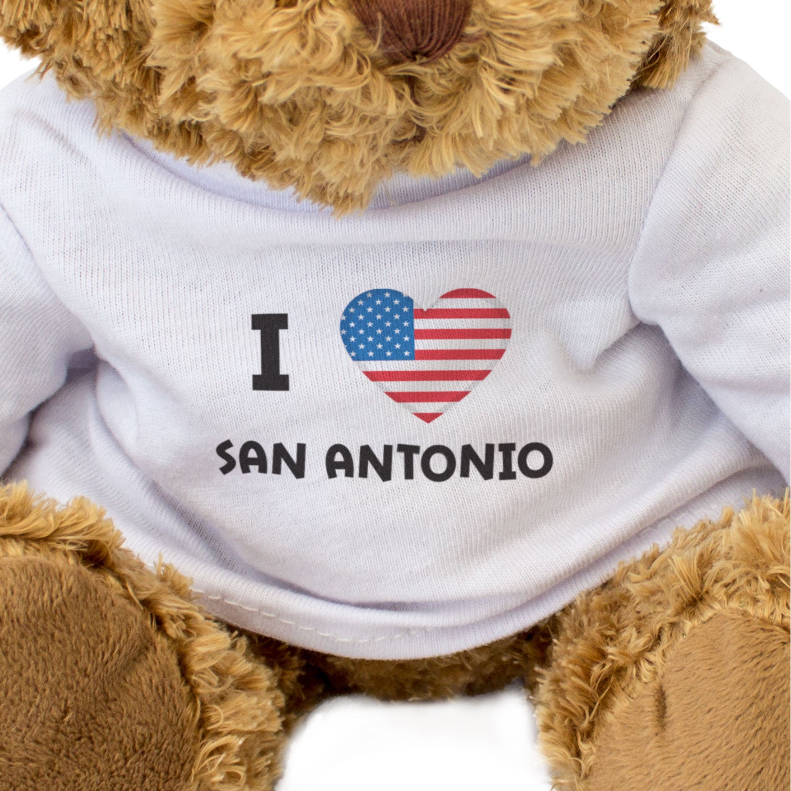 I LOVE SAN ANTONIO (USA FLAG) - Teddy Bear - Cute Cuddly - Texas Gift Present