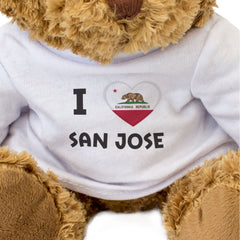 I LOVE SAN JOSE (CALIFORNIA FLAG) - Teddy Bear - Cute Cuddly - Gift Present