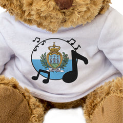 SAN MARINO FLAG (MUSICAL NOTES) - Teddy Bear - Cute Music Fan Gift Present
