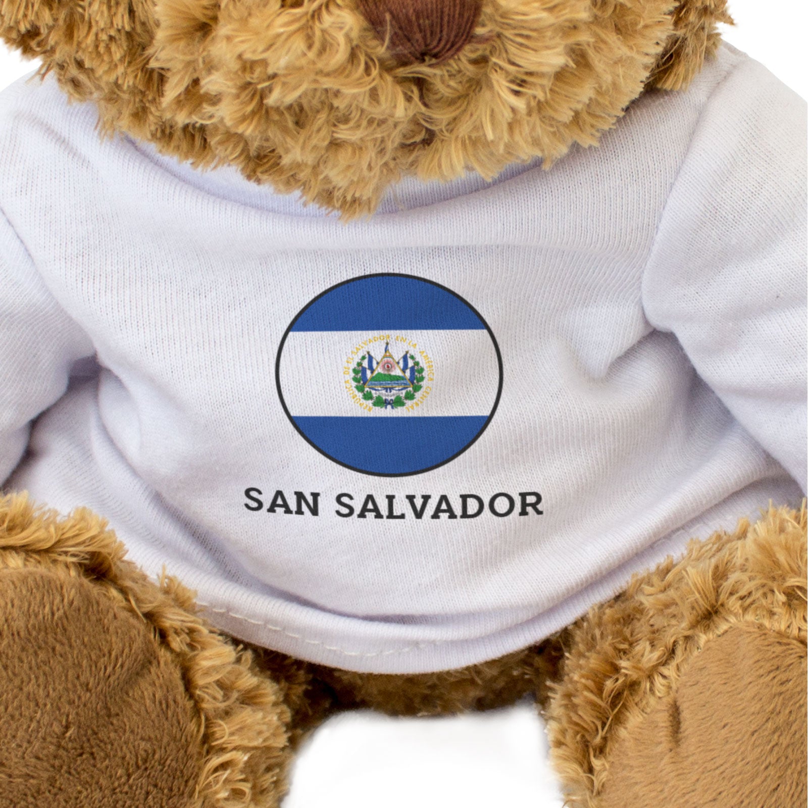 SAN SALVADOR (EL SALVADOR FLAG ROUNDEL) - Teddy Bear - Souvenir Gift Present