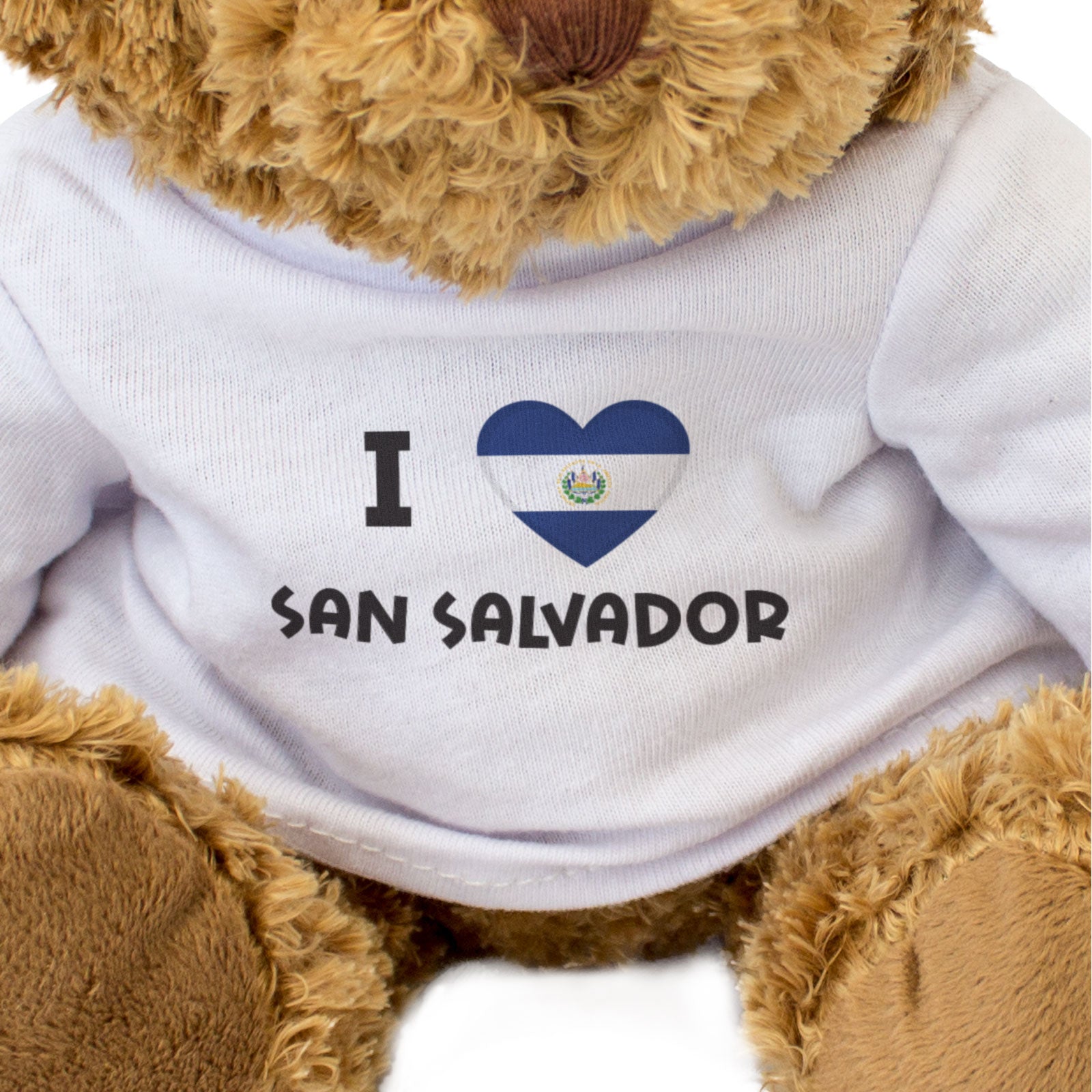 I LOVE SAN SALVADOR (EL SALVADOR FLAG) - Teddy Bear - Cute Cuddly - Gift Present