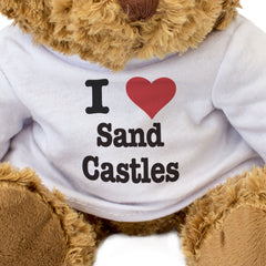 I LOVE SAND CASTLES - Teddy Bear - Cute Cuddly Soft - Funny Gift Present