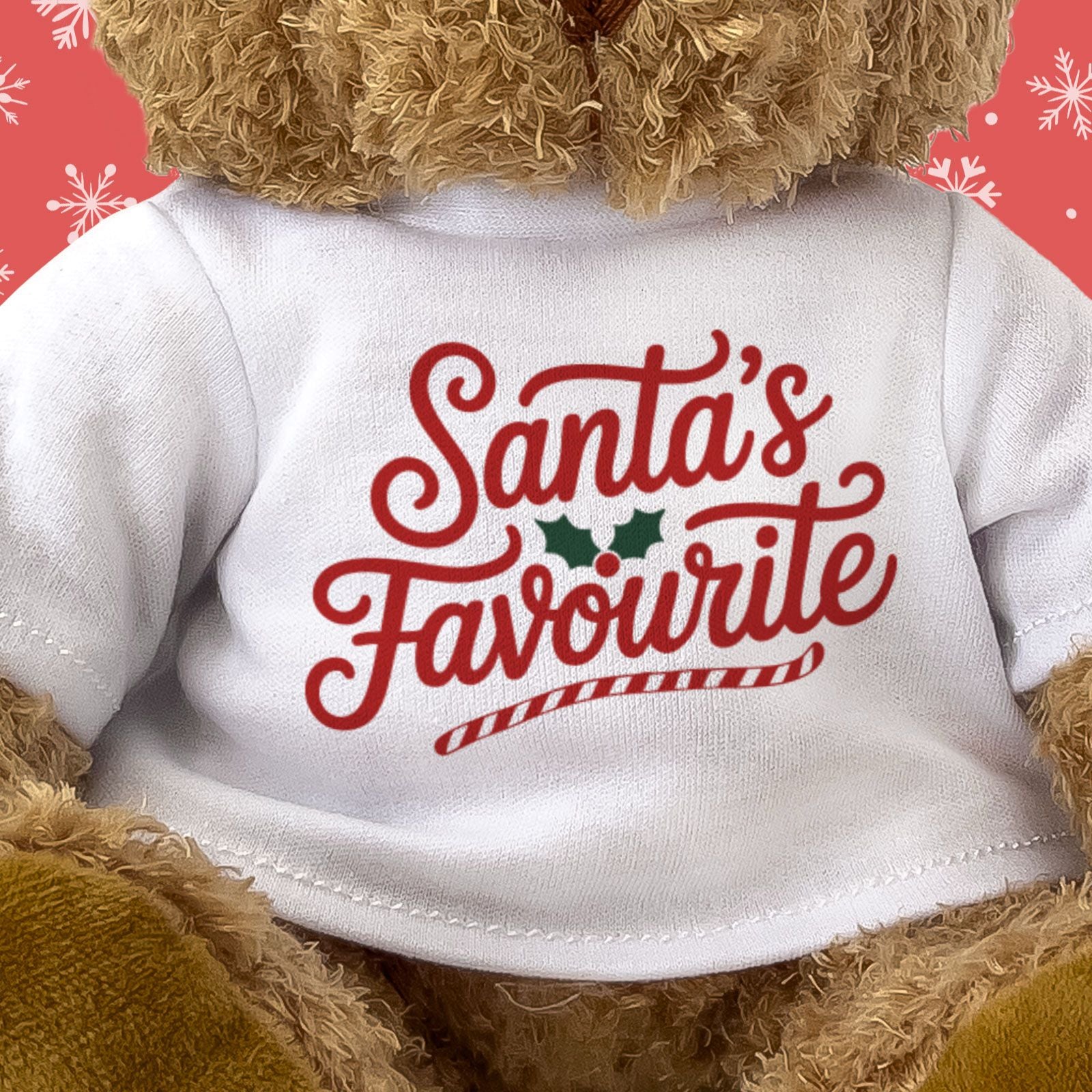 SANTA'S FAVOURITE - Teddy Bear - Cute Cuddly Soft Adorable - Xmas Gift Present