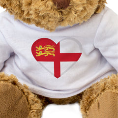 SARK FLAG HEART - Teddy Bear - Cute Cuddly Soft - Channel Islands Gift Present