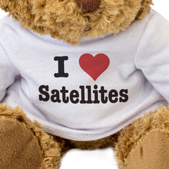 I LOVE SATELLITES - Teddy Bear - Cute Cuddly Soft - Funny Astronomy Gift Present