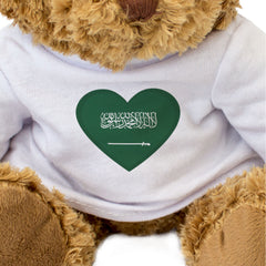 SAUDI ARABIA FLAG HEART - Teddy Bear - Cute Funny - Souvenir Gift Present