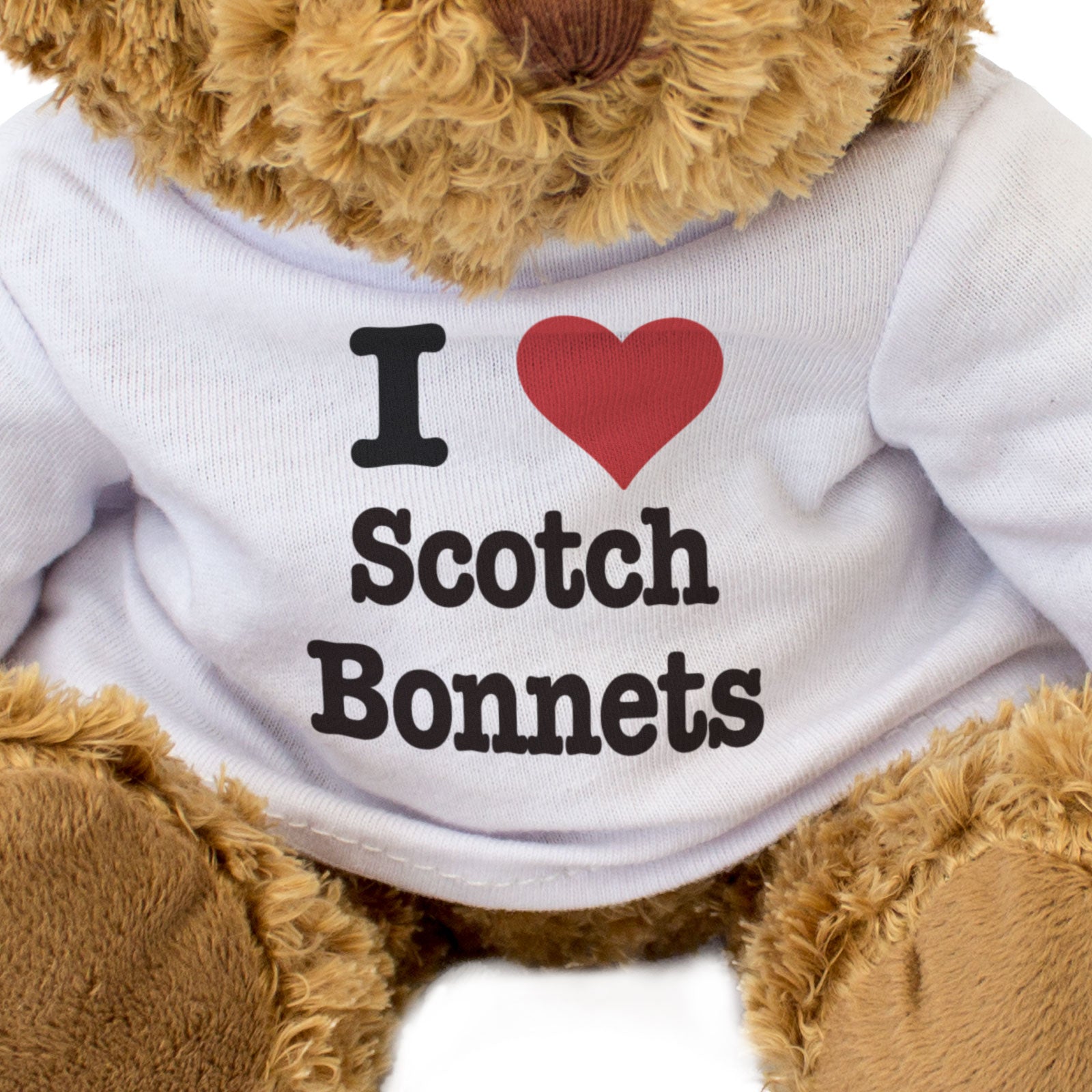 I LOVE SCOTCH BONNETS - Teddy Bear - Cute Cuddly Soft Adorable - Gift Present