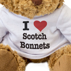 I LOVE SCOTCH BONNETS - Teddy Bear - Cute Cuddly Soft Adorable - Gift Present