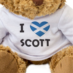 I LOVE SCOTT (SCOTLAND FLAG) - Teddy Bear - Cute - Funny Scottish Gift Present