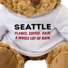 SEATTLE PLANES COFFEE RAIN - Teddy Bear - Cute Cuddly - Funny USA Gift Present