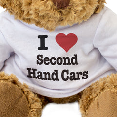 I LOVE SECOND HAND CARS - Teddy Bear - Cute Cuddly Soft Funny - Gift Present