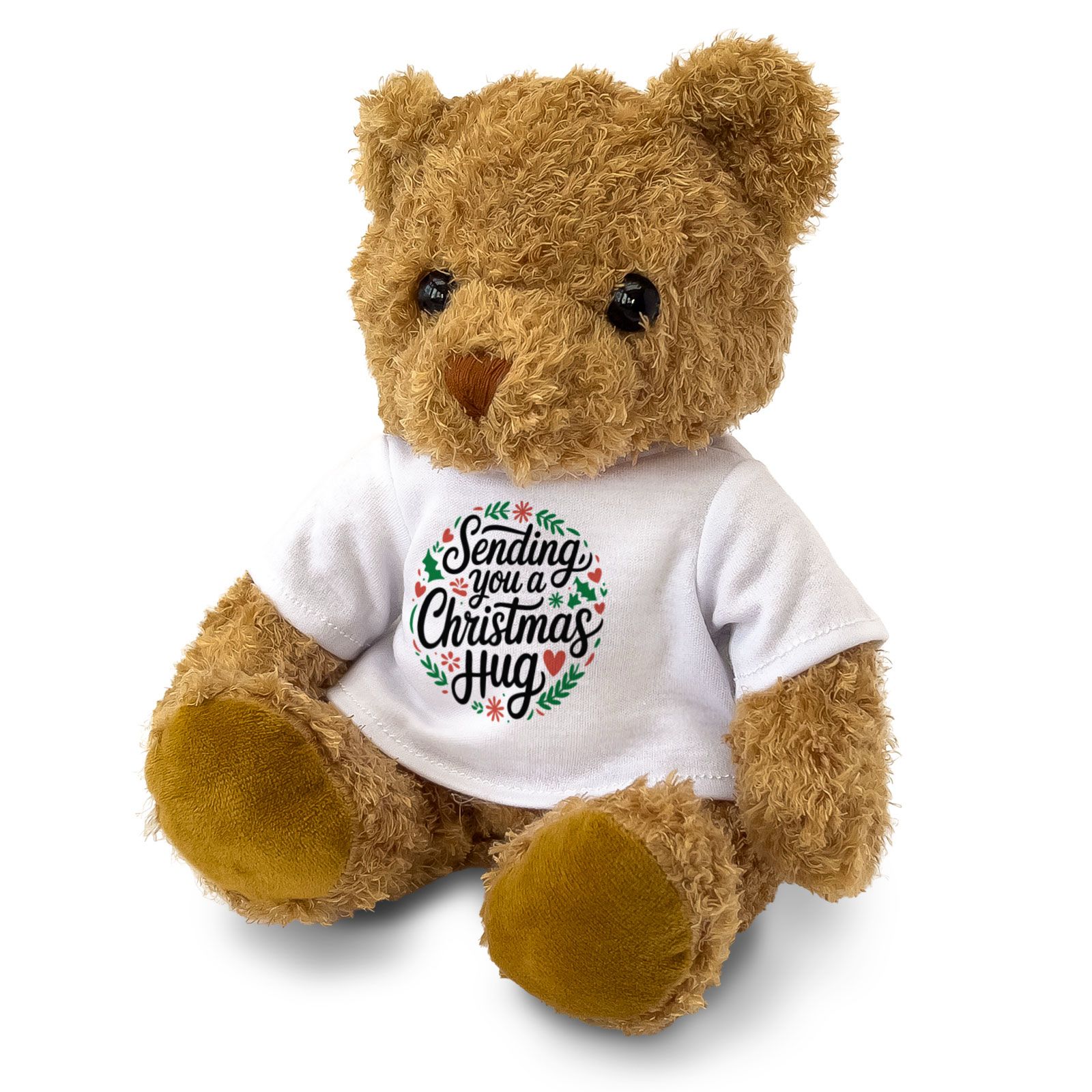 SENDING YOU A CHRISTMAS HUG - Teddy Bear - Cute Cuddly Soft - Xmas Gift Present