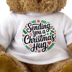 SENDING YOU A CHRISTMAS HUG - Teddy Bear - Cute Cuddly Soft - Xmas Gift Present