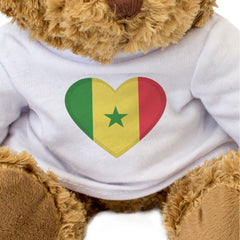 SENEGAL FLAG HEART - Teddy Bear - Cute Cuddly Soft Adorable - Gift Present