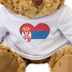 SERBIA FLAG HEART - Teddy Bear - Cute Cuddly Soft - Serbian Gift Present