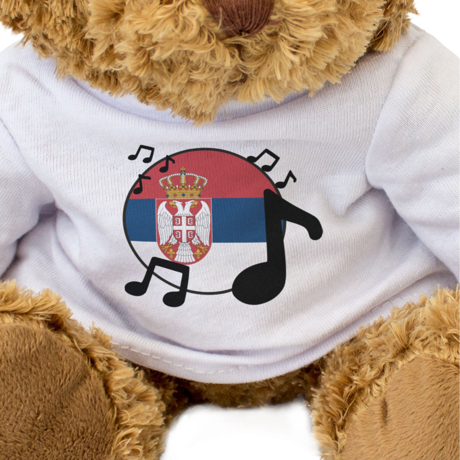 SERBIA FLAG (MUSICAL NOTES) - Teddy Bear - Cute Serbian Music Fan Gift Present