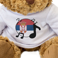SERBIA FLAG (MUSICAL NOTES) - Teddy Bear - Cute Serbian Music Fan Gift Present
