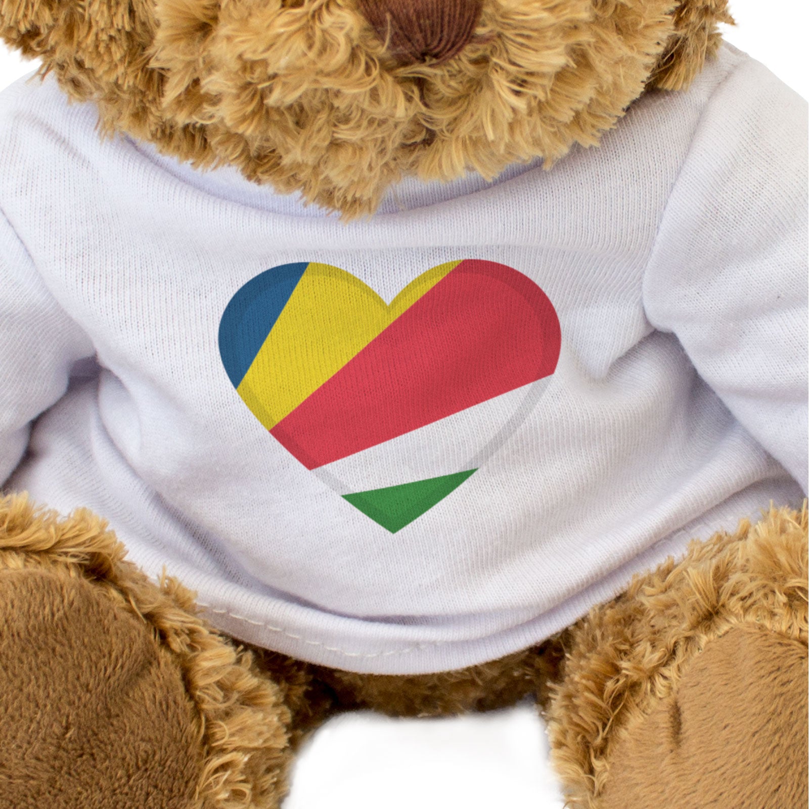 SEYCHELLES FLAG HEART - Teddy Bear - Cute Cuddly Soft Adorable - Gift Present