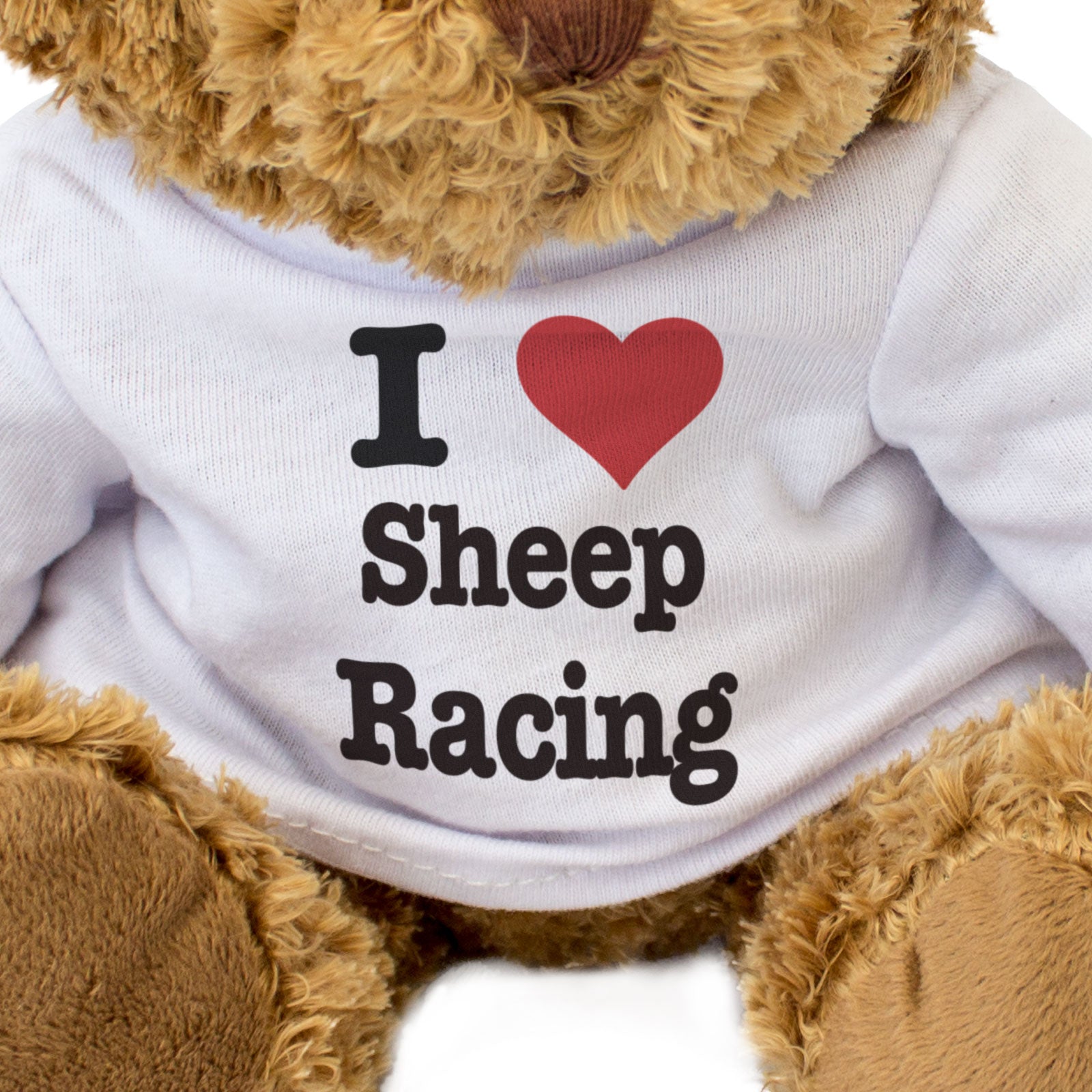 I LOVE SHEEP RACING - Teddy Bear - Cute Cuddly Soft - Gift Present
