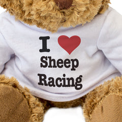 I LOVE SHEEP RACING - Teddy Bear - Cute Cuddly Soft - Gift Present
