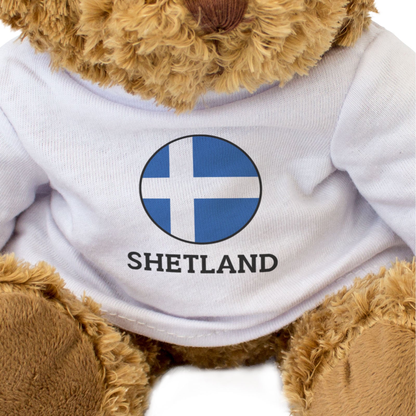 SHETLAND FLAG ROUNDEL - Teddy Bear - Cute Cuddly Soft - Scotland Gift Present