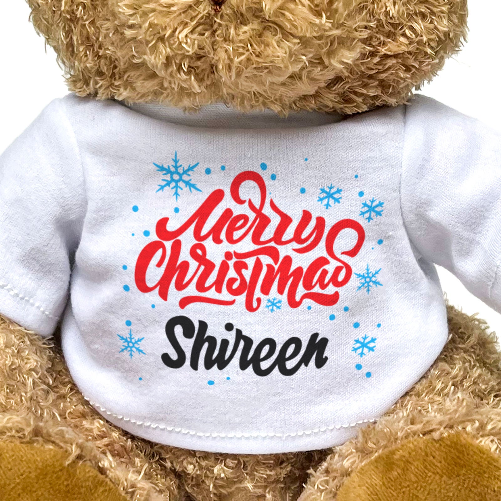 MERRY CHRISTMAS SHIREEN - Teddy Bear - Cute Cuddly Soft - Xmas Gift Present