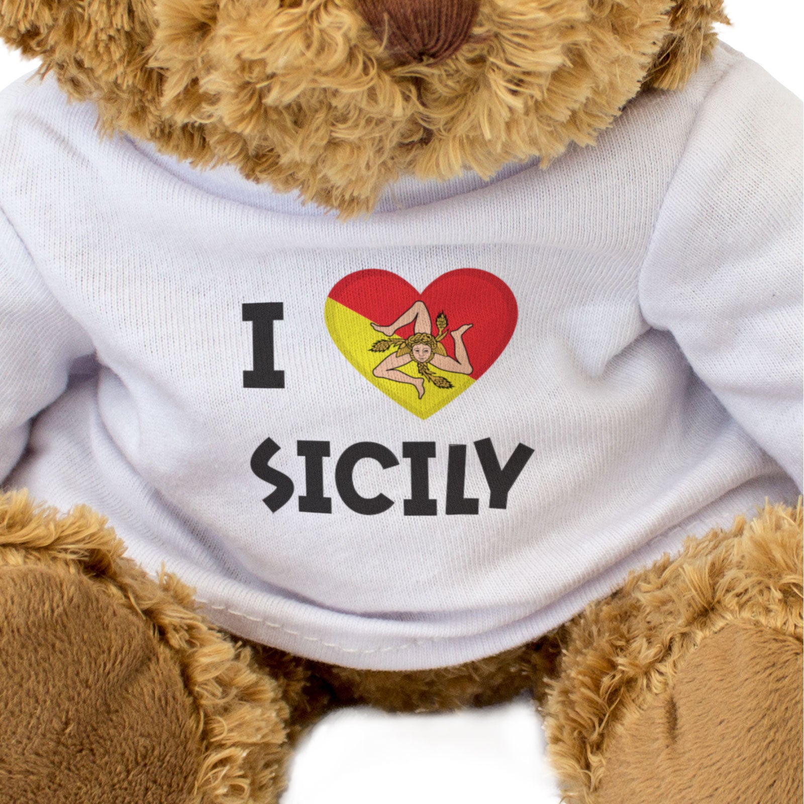 I LOVE SICILY FLAG - Teddy Bear - Cute Cuddly Soft - Italy Gift Present