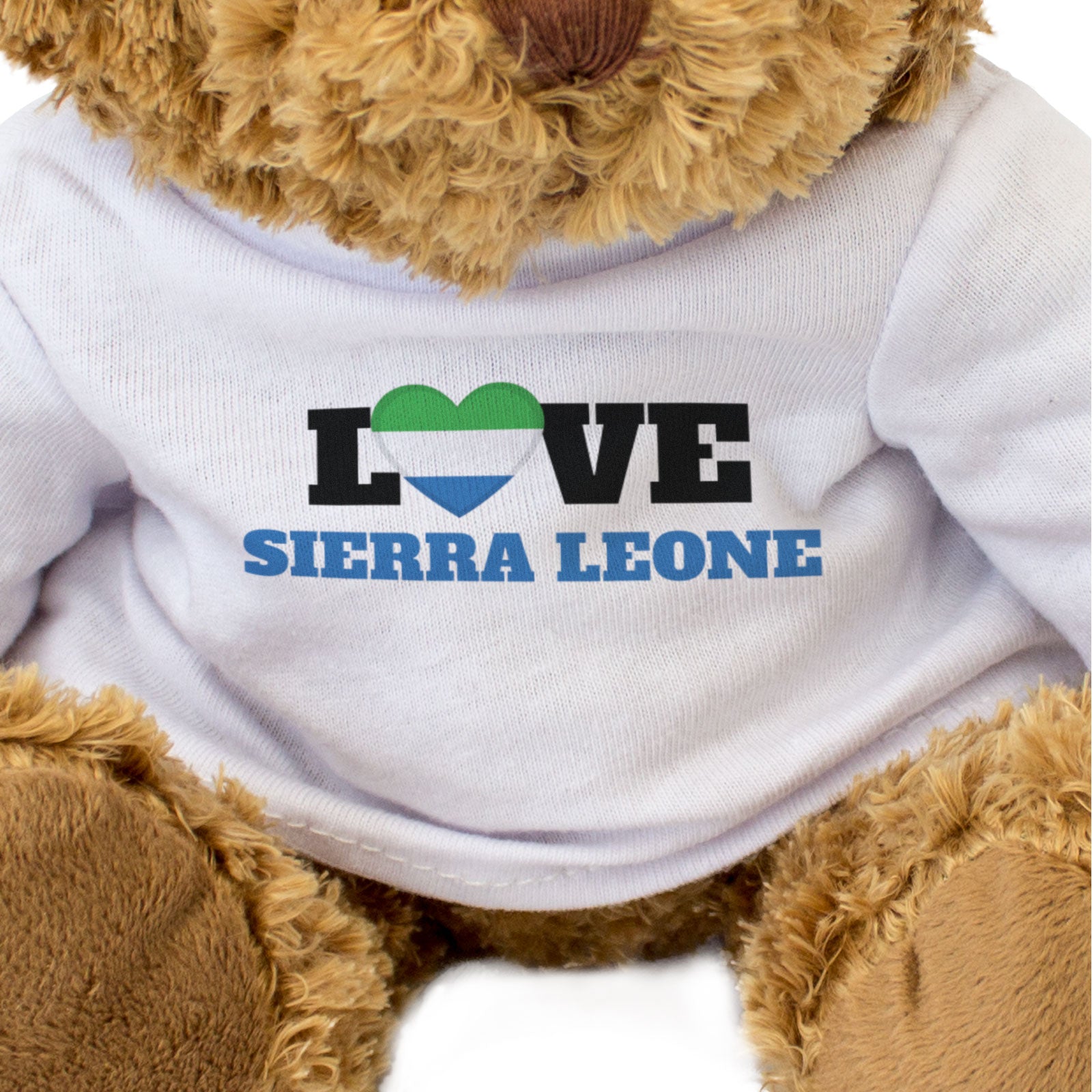 LOVE SIERRA LEONE (FLAG HEART) - Teddy Bear - Cute - Funny Souvenir Gift Present
