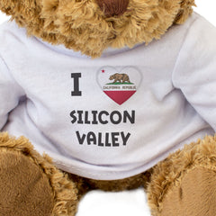 I LOVE SILICON VALLEY (CALIFORNIA FLAG) - Teddy Bear - Souvenir Gift Present