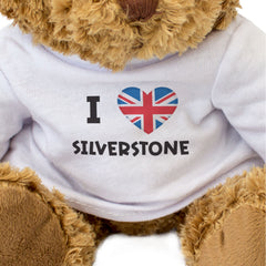 I LOVE SILVERSTONE (BRITISH FLAG) - Teddy Bear - Funny Souvenir Gift Present