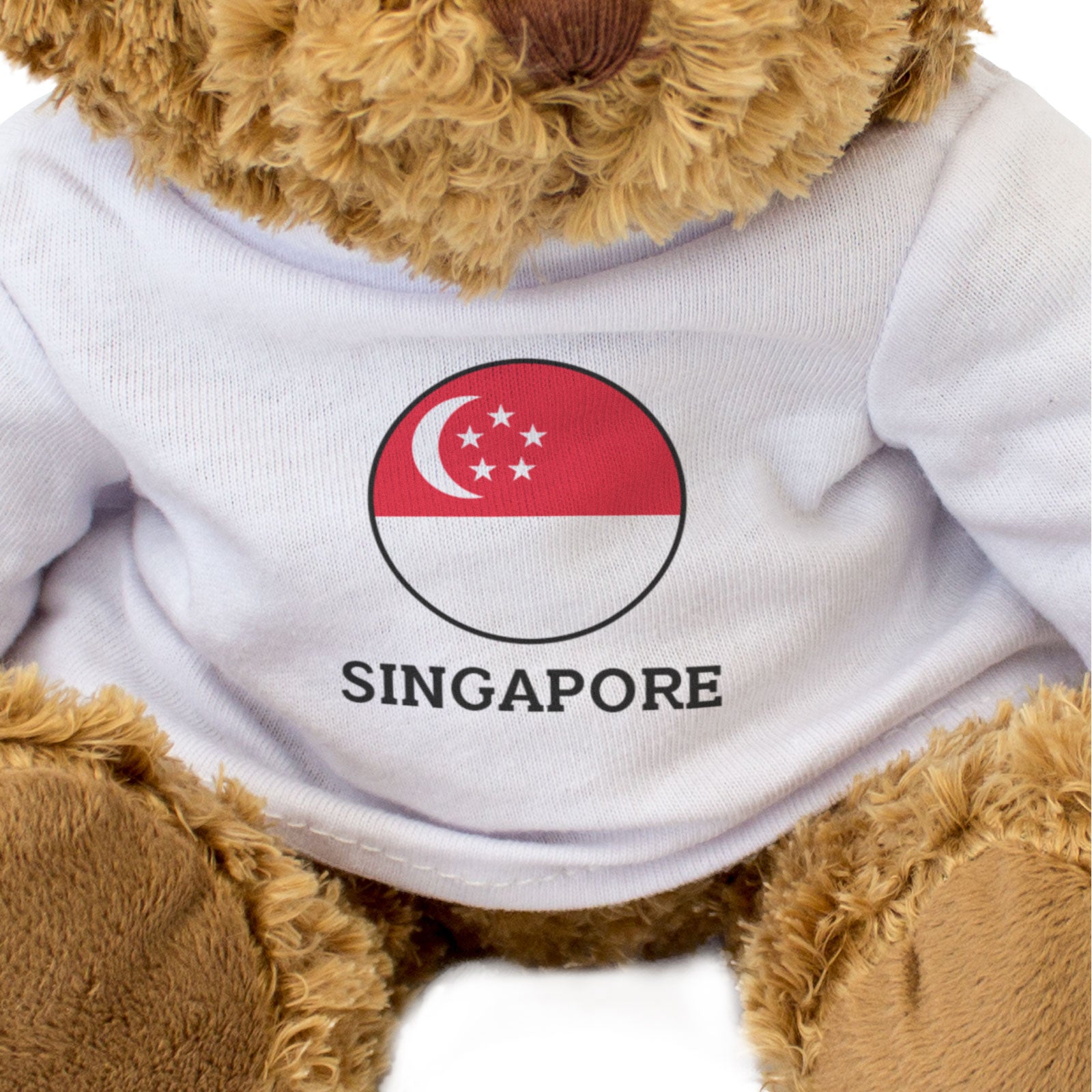 SINGAPORE FLAG ROUNDEL - Teddy Bear - Cute Cuddly - Singaporean Gift Present