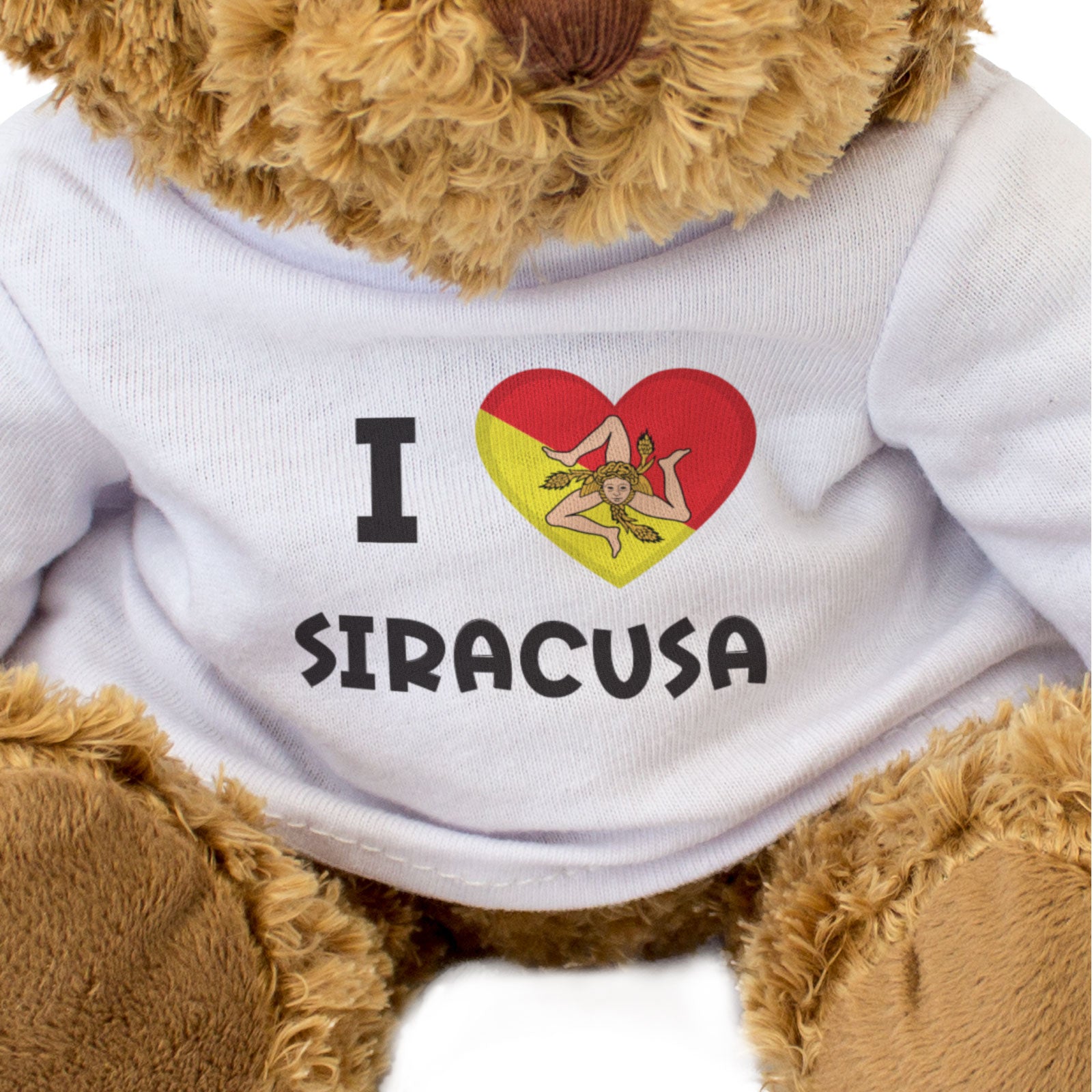 I LOVE SIRACUSA (SICILY FLAG) - Teddy Bear - Cute Cuddly - Syracuse Gift Present