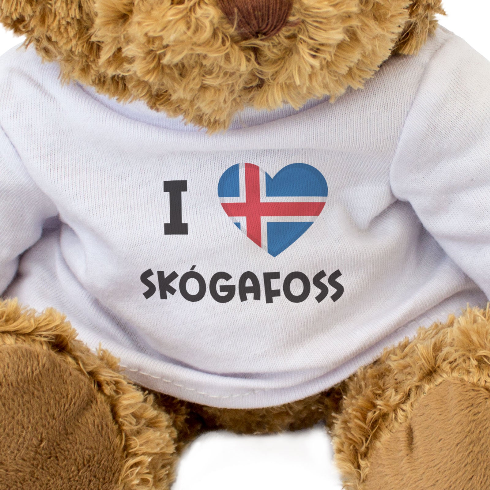 I LOVE SKÓGAFOSS (ICELAND FLAG) - Teddy Bear - Cute Funny Souvenir Gift Present