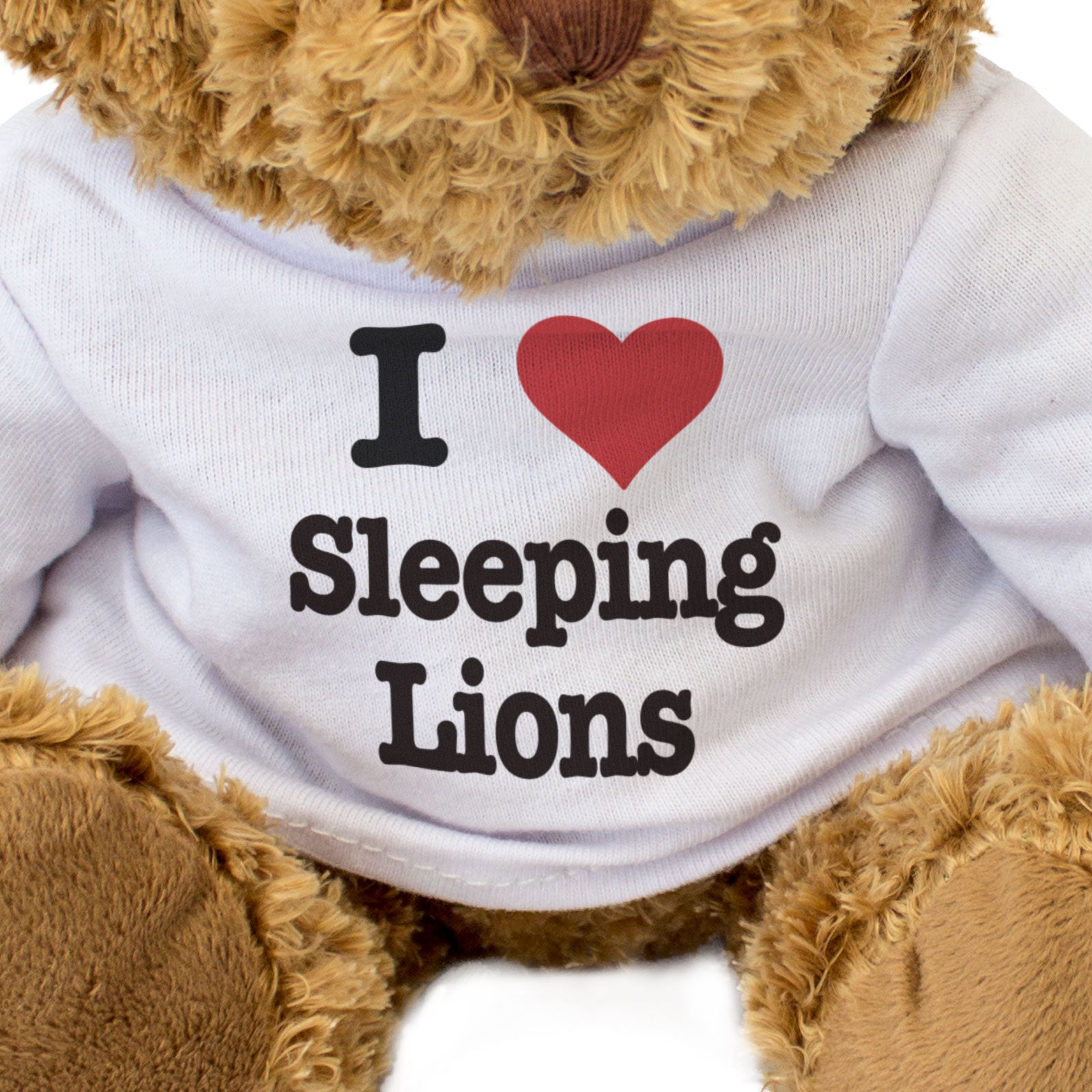 I LOVE SLEEPING LIONS - Teddy Bear - Cute Cuddly Soft Adorable - Gift Present
