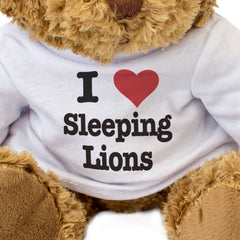 I LOVE SLEEPING LIONS - Teddy Bear - Cute Cuddly Soft Adorable - Gift Present