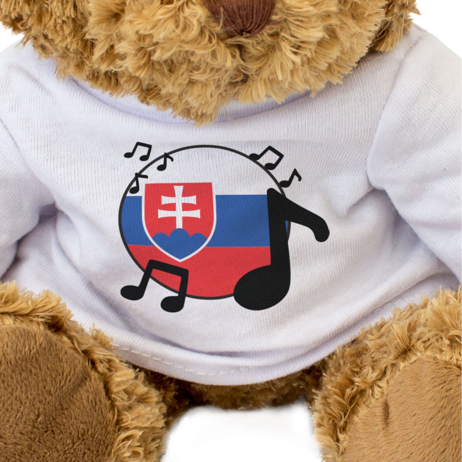 SLOVAKIA FLAG (MUSICAL NOTES) - Teddy Bear - Slovakian Music Fan Gift Present