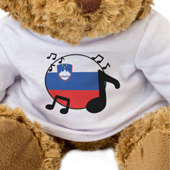 SLOVENIA FLAG (MUSICAL NOTES) - Teddy Bear - Slovenian Music Fan Gift Present