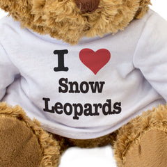 I LOVE SNOW LEOPARDS - Teddy Bear - Cute Cuddly Soft Adorable - Gift Present