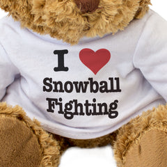 I LOVE SNOWBALL FIGHTING - Teddy Bear - Cute Cuddly Soft - Funny Gift Present