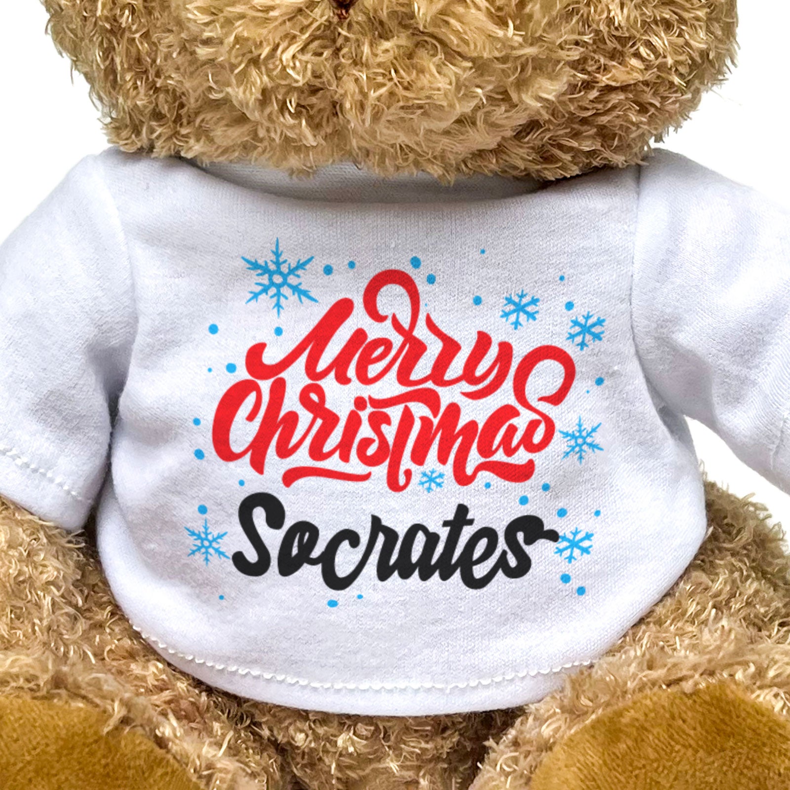 MERRY CHRISTMAS SOCRATES - Teddy Bear - Cute Cuddly Soft - Xmas Gift Present