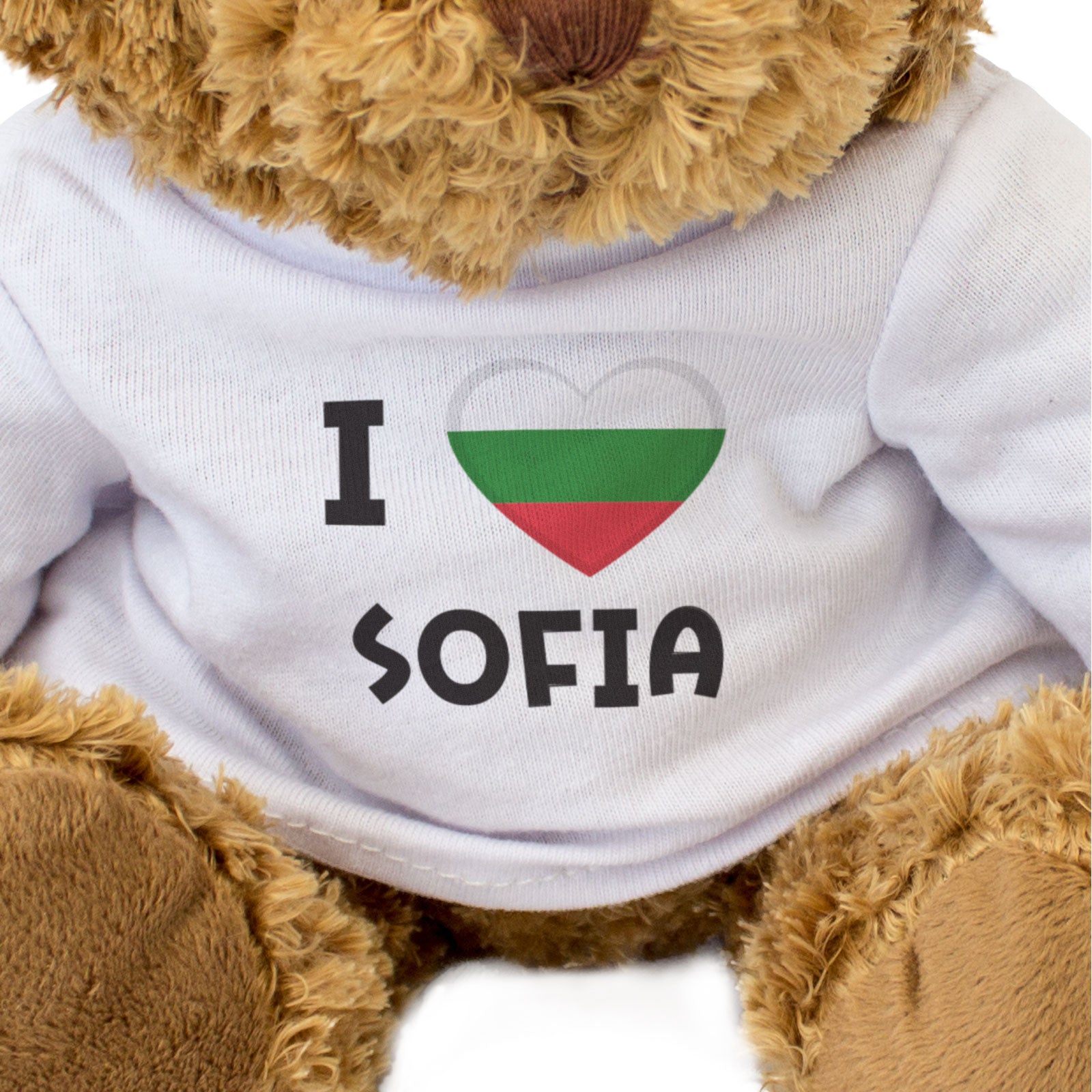 I LOVE SOFIA (BULGARIA FLAG) - Teddy Bear - Cute Cuddly - Gift Present